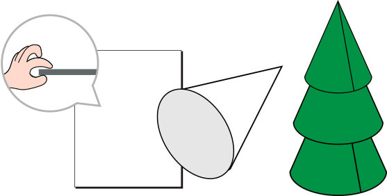 厚紙で作るツリーベースの形状イメージ
